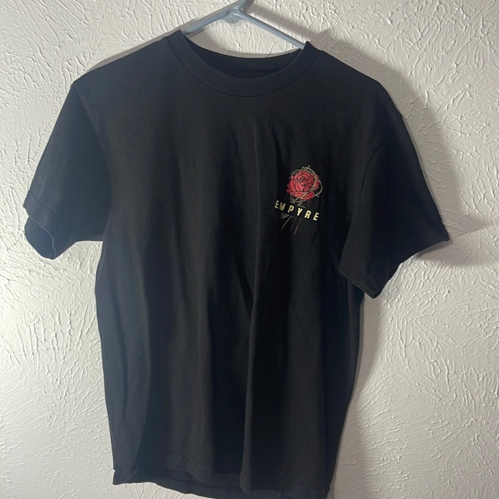 Black EMPYRE T-Shirt/ ROSE LOGO FRONT AND BACK